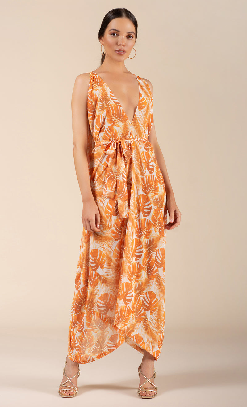 Maya Kaftan Dress Gold Leaf Print | Coco Riko Ibiza Maya Kaftan Dress Gold Leaf Print | Coco Riko Ibiza